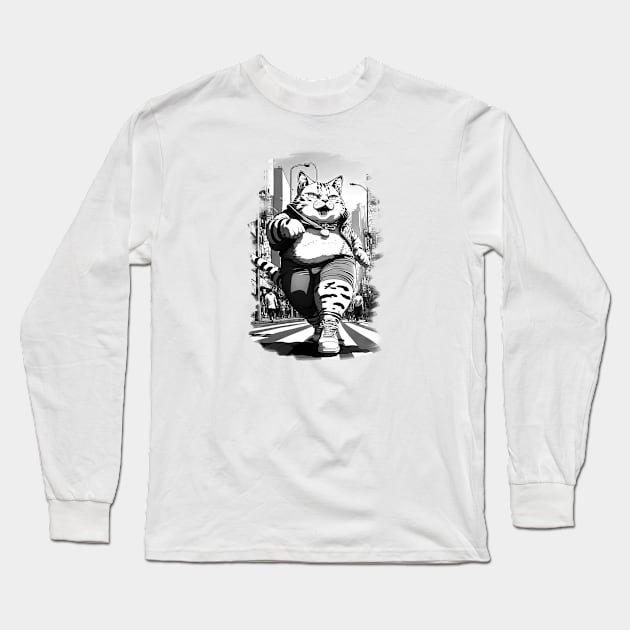 Cute Big Cat Long Sleeve T-Shirt by Holycat